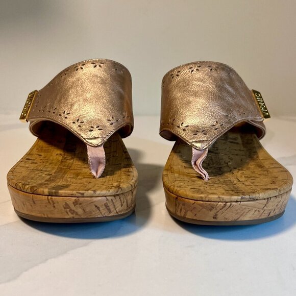 Vionic Anitra Rose Gold Pink Metallic Wedge Sandal - Size 9 - Picture 3 of 15